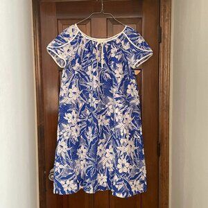 Vintage Size XL Komar blue white house dress